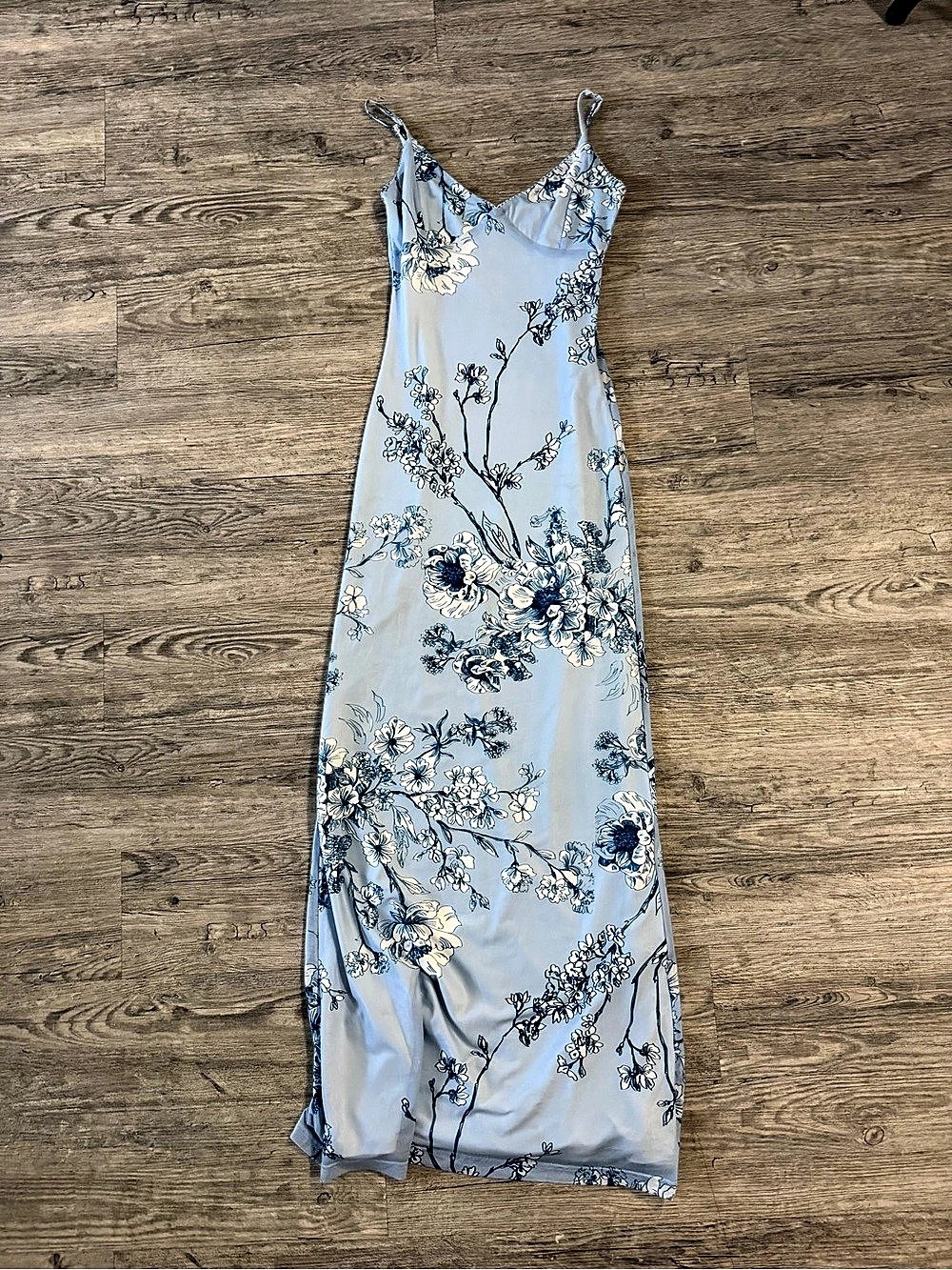 Tiger Mist Julianna Dress Floral Maxi Blue & White Small